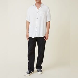 Cotton On Men's White Casual Button Down Shirt